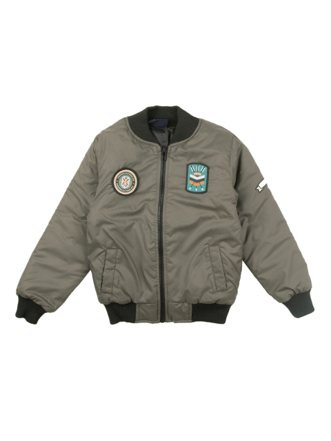 

Cherokee Boys Olive Green Solid Lightweight Bomber Jacket