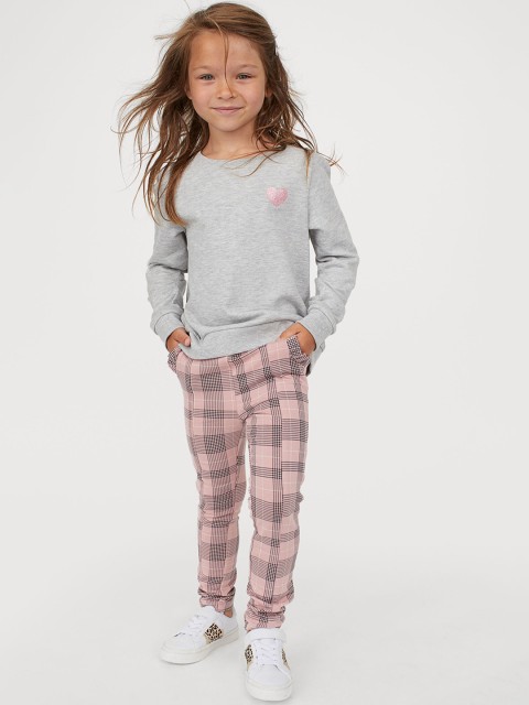 

H&M Girls Pink Checked Jersey Treggings