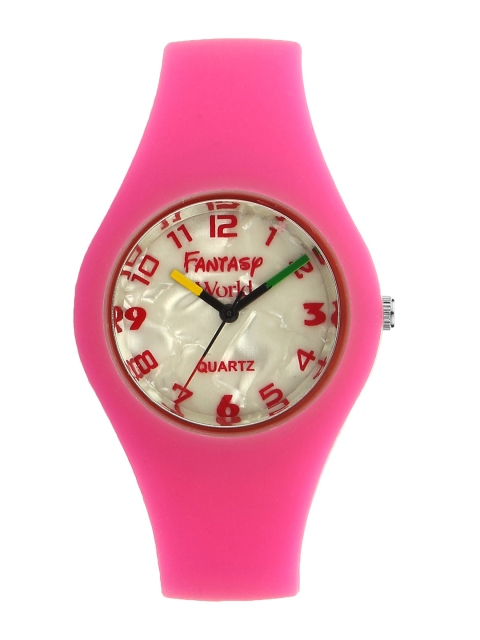 

Fantasy World Unisex White & Pink Analogue Watch
