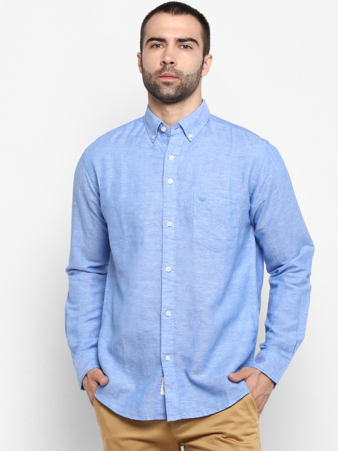 Red Tape Men Blue Regular Fit Solid Casual Shirt