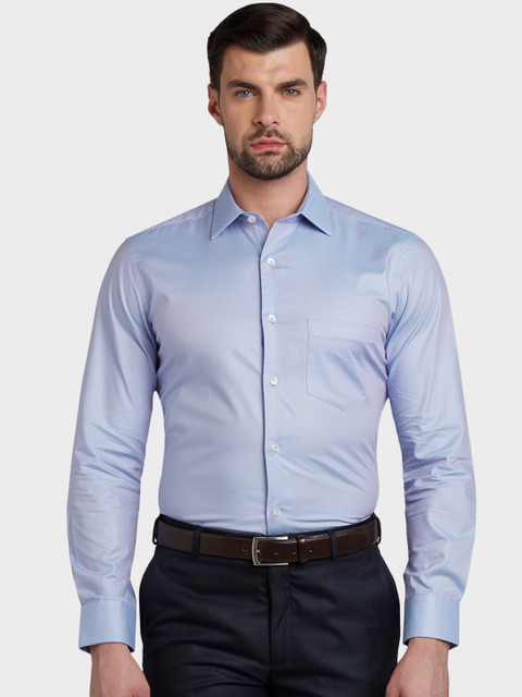 

ColorPlus Men Lavender & Pink Tailored Fit Self Design Formal Shirt