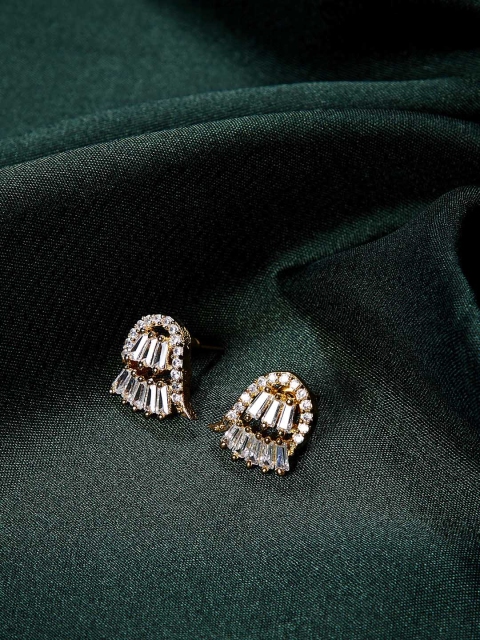 

ZeroKaata Gold-Plated & White Contemporary Handcrafted Studs