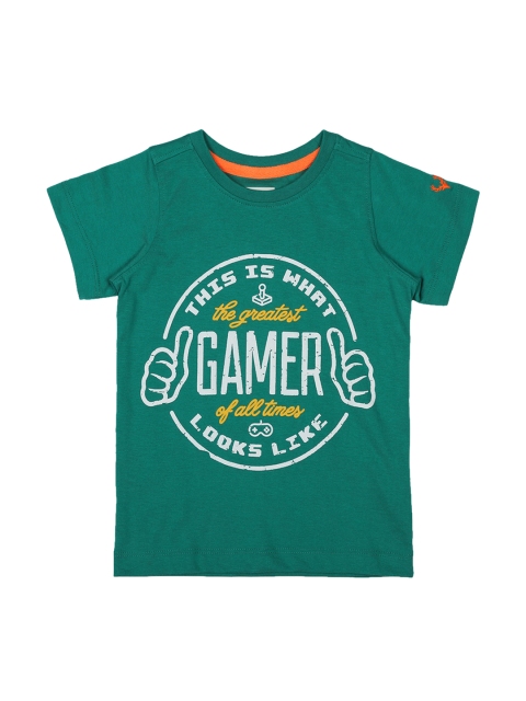 

Allen Solly Junior Boys Green Printed Round Neck T-shirt