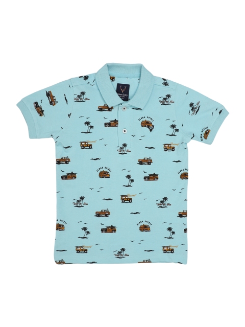 

Allen Solly Junior Boys Blue Printed Polo Collar T-shirt