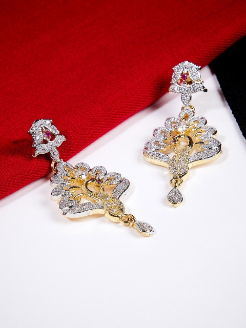 

ZeroKaata Gold-Toned & Silver-Toned Contemporary Handcrafted Drop Earrings