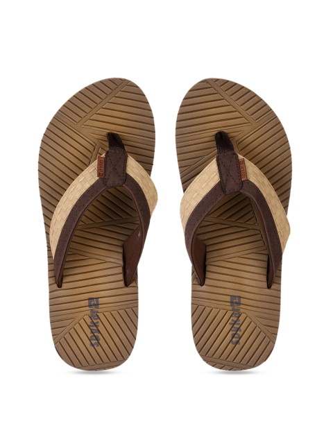 

SPYKAR Men Brown Colourblocked Thong Flip-Flops