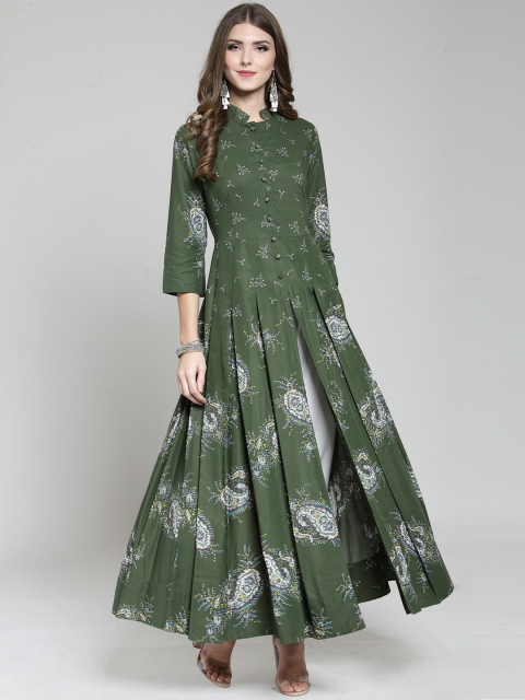 

Sera Women Green Printed A-Line Kurta