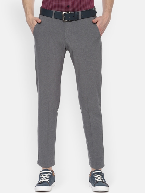 

Allen Solly Men Grey Slim Fit Solid Formal Trousers