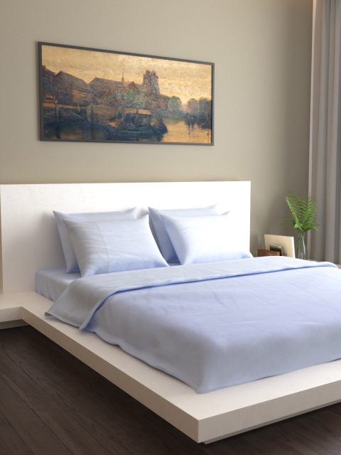

MARK HOME Set of 6 Blue Solid Bedding Set