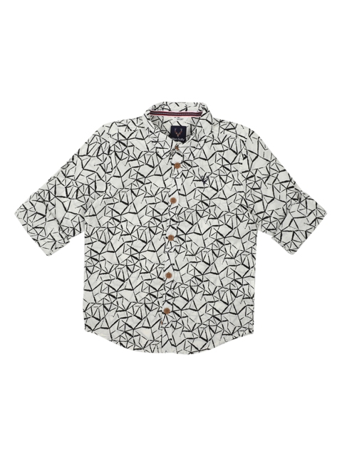 

Allen Solly Junior Boys White Regular Fit Printed Casual Shirt