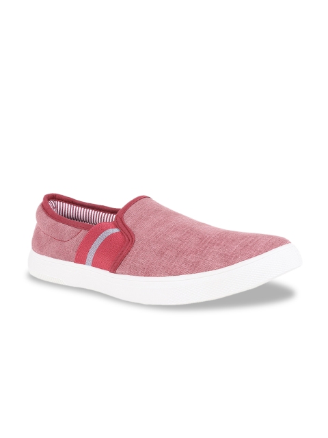 

Peter England Men Pink Solid Slip-On Sneakers