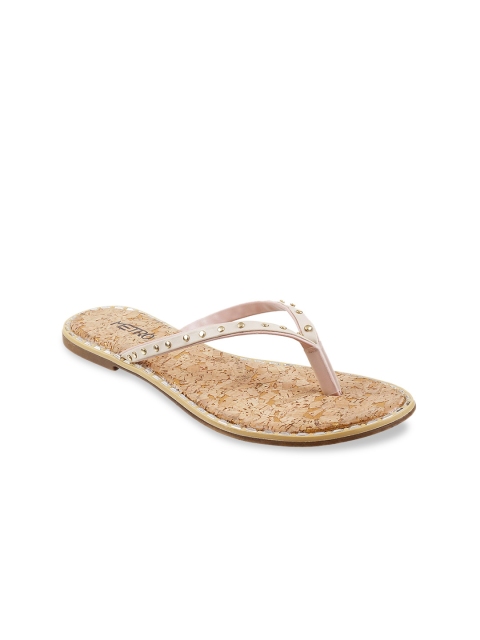 

Metro Women Beige Solid Open Toe Flats