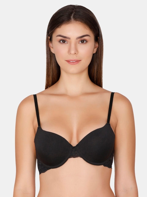 

Rosaline by Zivame Black Solid Underwired Lightly Padded Push-Up Bra ZI103PFASHE