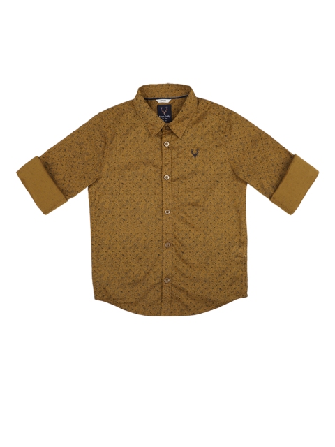 

Allen Solly Junior Boys Mustard Regular Fit Printed Casual Shirt