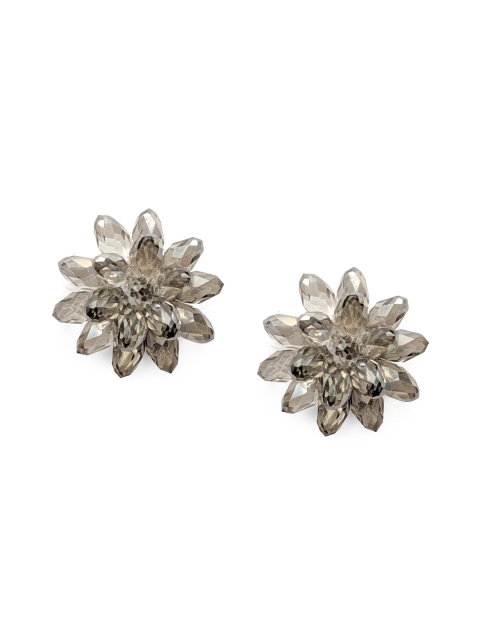 

Foxy Sperks Silver-Toned Floral Studs