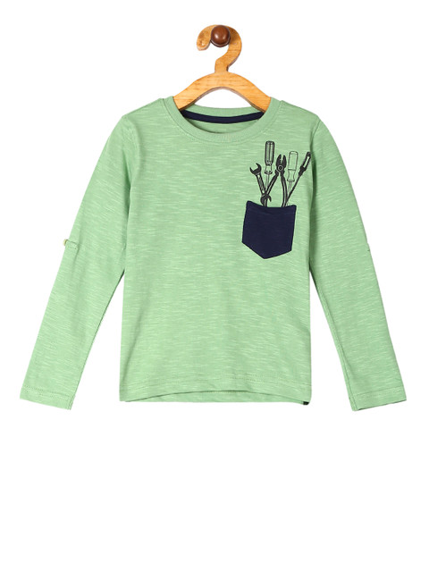 

Cherokee Boys Green Printed Round Neck T-shirt