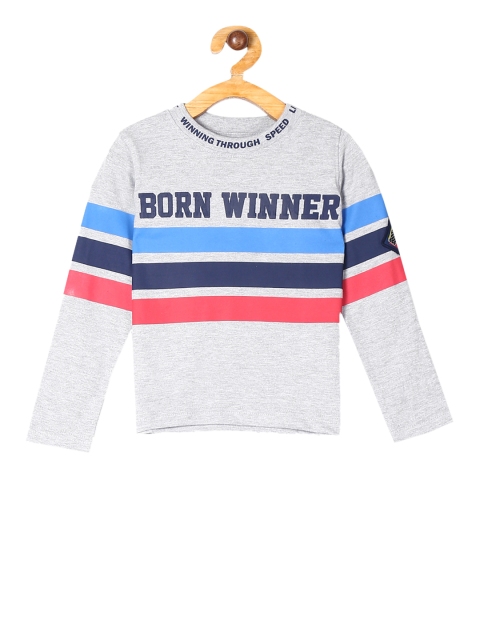 

Cherokee Boys Grey Striped Round Neck T-shirt