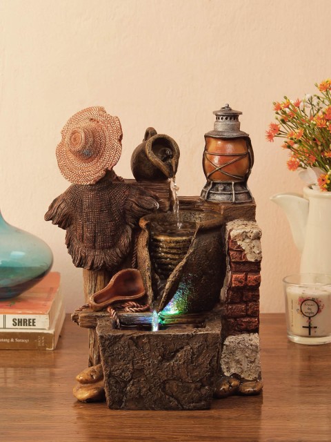 

House Of Accessories Brown Water Fountain with Light