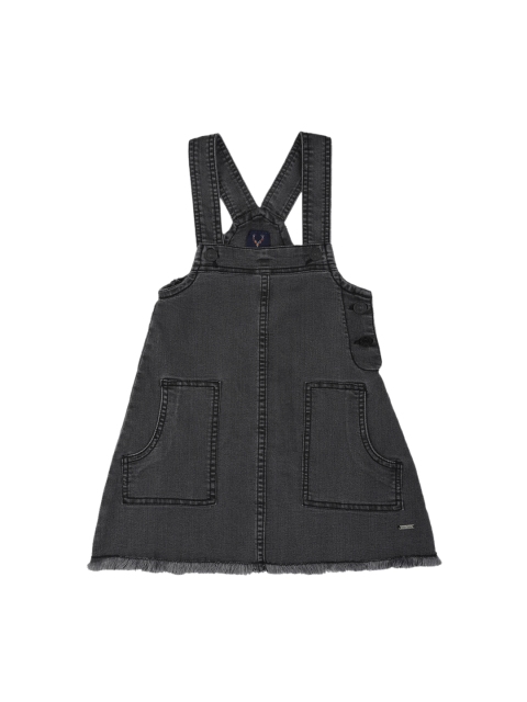 

Allen Solly Junior Girls Charcoal Grey Solid Pinafore Dress