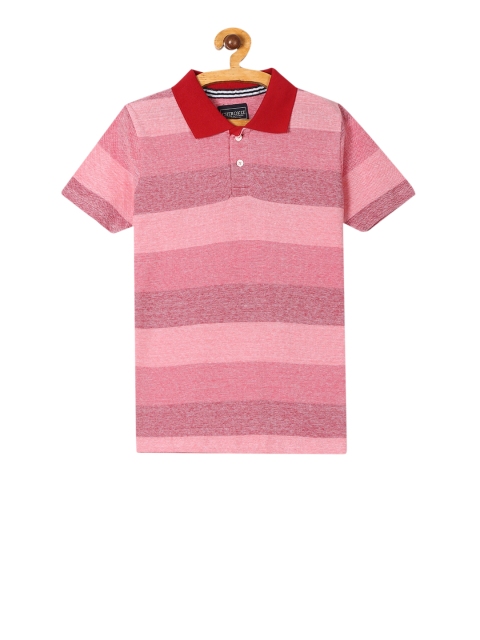 

Cherokee Boys Pink Striped Polo Collar T-shirt