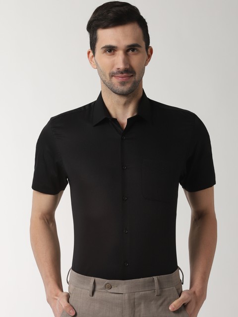 

Peter England Men Black Slim Fit Solid Formal Shirt