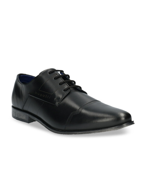 

Bugatti Men Black Solid Leather Formal Derbys