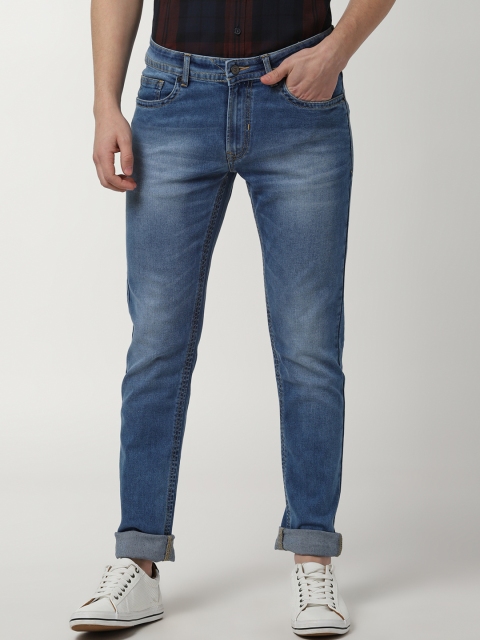 

Peter England Casuals Men Blue Tapered Fit Mid-Rise Clean Look Stretchable Jeans