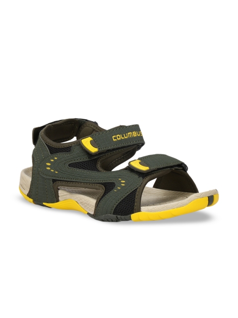 

Columbus Men Green & Yellow Sports Sandals
