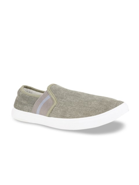 

Peter England Men Grey Solid Slip-On Sneakers