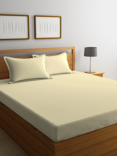 

Portico New York Beige Solid 300 TC Cotton 1 King Bedsheet with 2 Pillow Covers