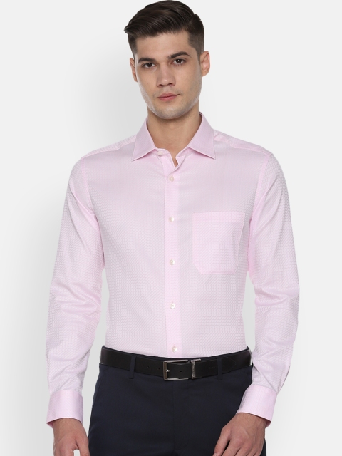 

Louis Philippe Men Pink Regular Fit Self Design Formal Shirt