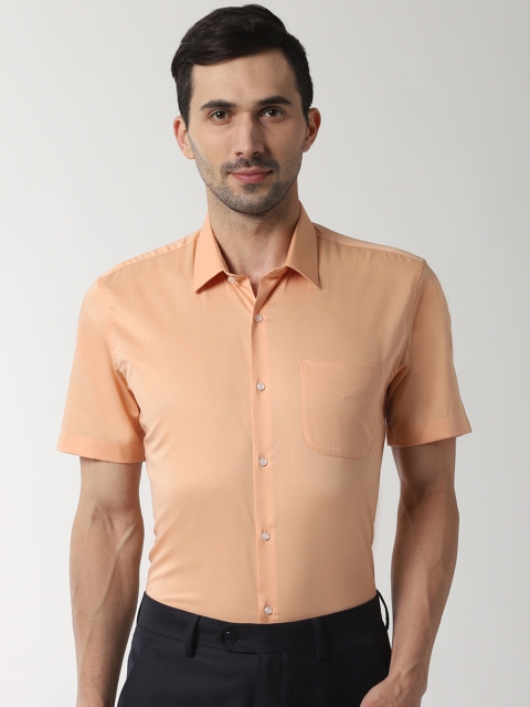 

Peter England Men Peach-Coloured Slim Fit Solid Formal Shirt