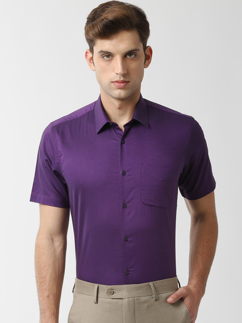 

Peter England Men Purple Regular Fit Solid Formal Shirt