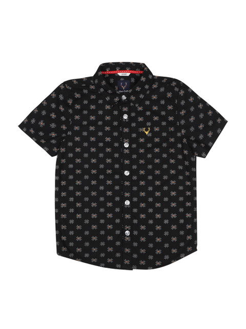 

Allen Solly Junior Boys Black Regular Fit Printed Casual Shirt