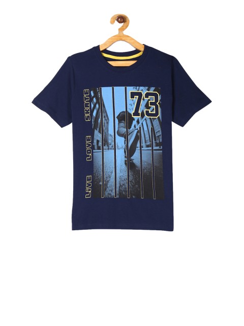 

Cherokee Boys Blue Printed Round Neck T-shirt