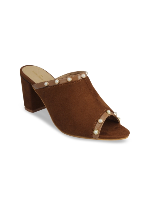 

pelle albero Women Brown Solid Peep Toes