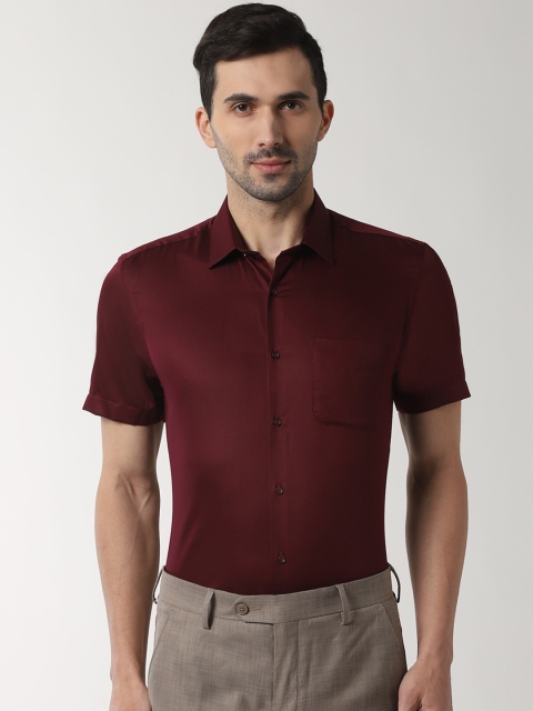 

Peter England Men Maroon Slim Fit Solid Formal Shirt