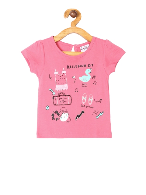 

Donuts Girls Pink Printed Round Neck T-shirt