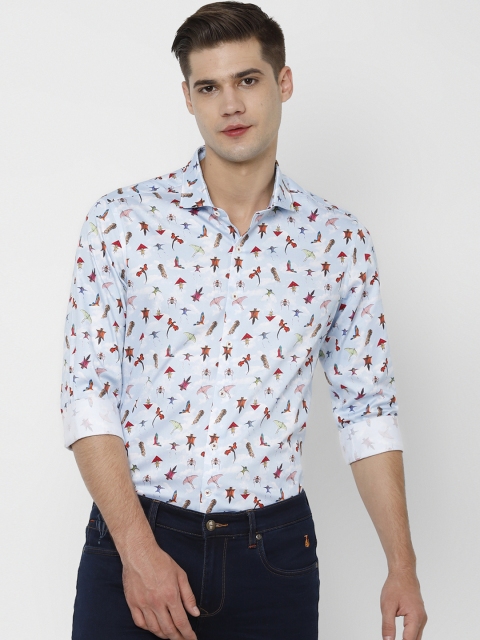 

SIMON CARTER LONDON Men Blue Slim Fit Printed Casual Shirt