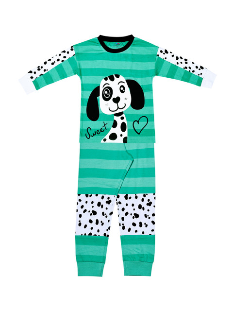 

ventra Girls Green Printed Night Suit VNT-5001532-1011