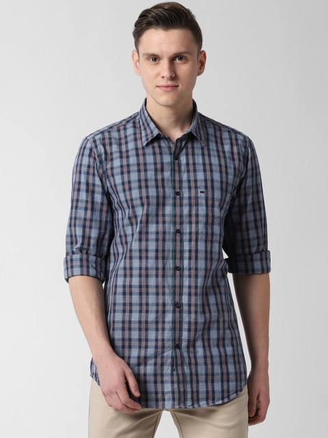 

Peter England Casuals Men Grey Slim Fit Checked Casual Shirt