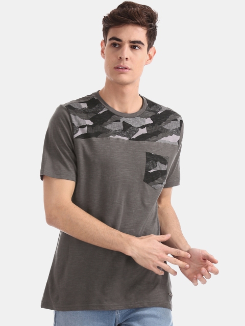 

Cherokee Men Grey Printed Round Neck Pure Cotton T-shirt