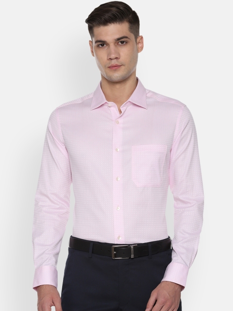 

Louis Philippe Men Pink Regular Fit Self Design Formal Shirt