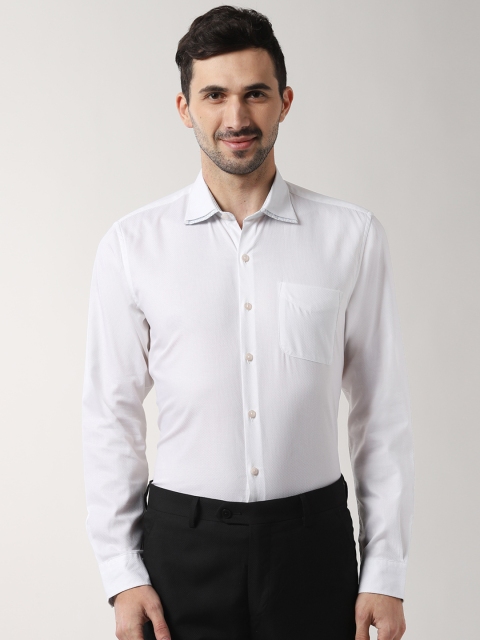 

Peter England Men White Regular Fit Self Design Formal Shirt