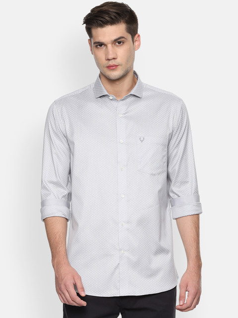 

Allen Solly Men Grey Slim Fit Self Design Casual Shirt