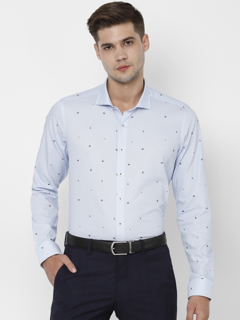 

SIMON CARTER LONDON Men Blue Slim Fit Printed Formal Shirt