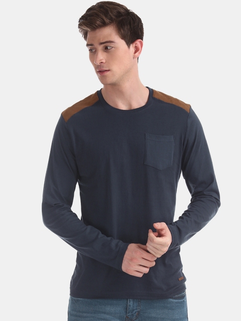 

Cherokee Men Navy Blue Solid Slim-Fit Round Neck T-shirt