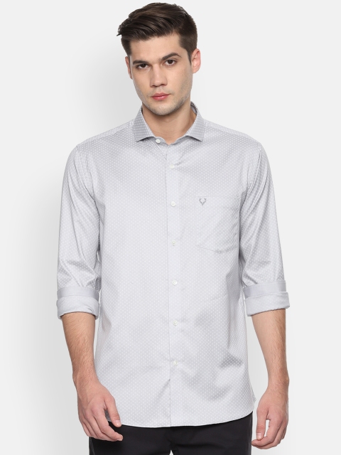 

Allen Solly Men Grey Slim Fit Self Design Casual Shirt