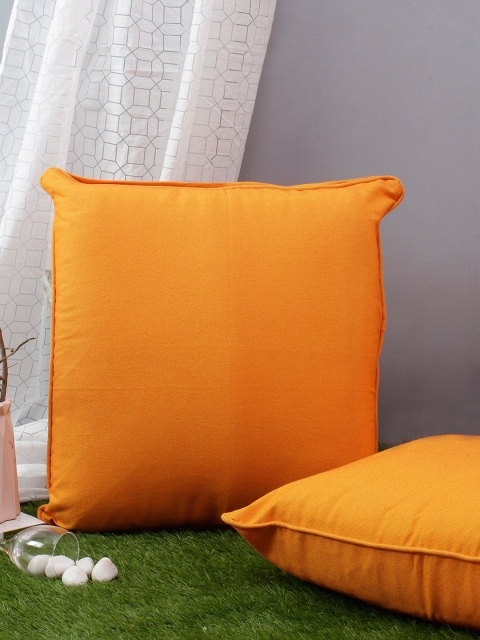 

Soumya Yellow Set of 2 Solid Square Cushion Covers