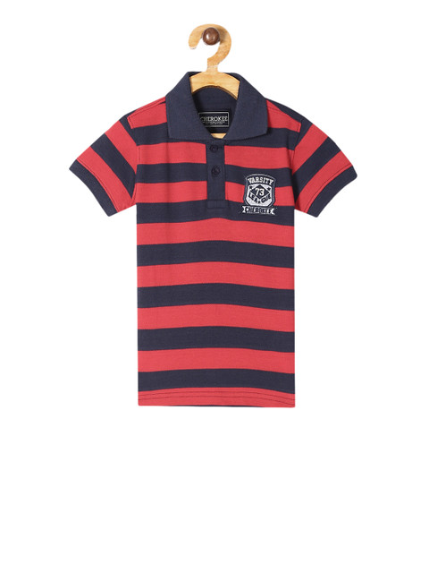 

Cherokee Boys Red Striped Polo Collar T-shirt